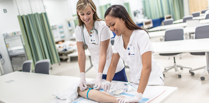 Two students practicing